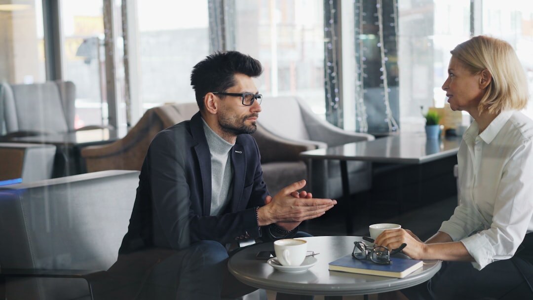 Business professionals having a roundtable discussion