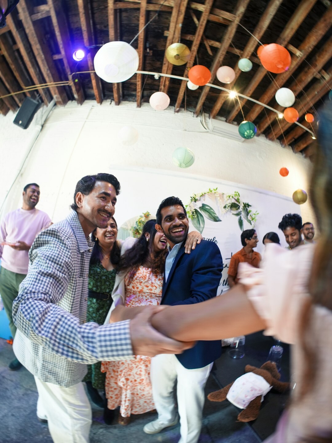 Business professionals shaking hands at a networking event