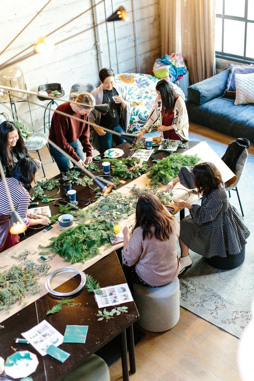 Small group workshop with professionals around a table